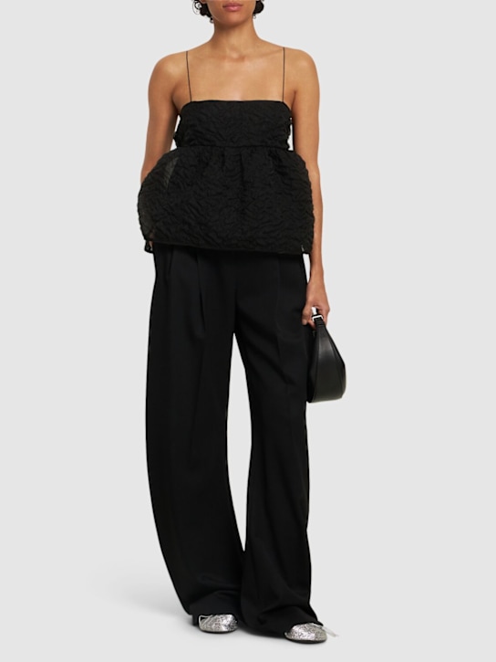 Cecilie Bahnsen: Selena nimbus matelassé top - Black - women_1 | Luisa Via Roma