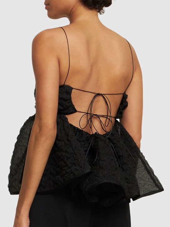 Cecilie Bahnsen: Selena nimbus matelassé top - Black - women_2 | Luisa Via Roma
