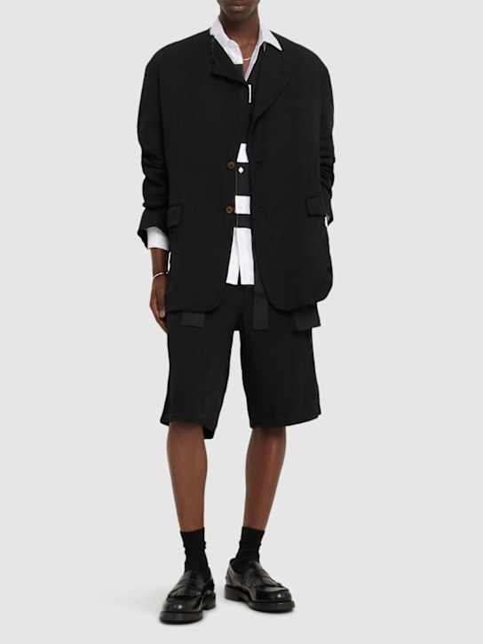 Comme des Garçons Shirt: Oversize polyester blazer - men_1 | Luisa Via Roma