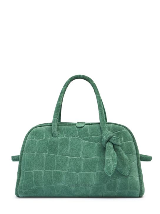 Jacquemus: Le Petit Turismo croc embossed suede bag - women_0 | Luisa Via Roma