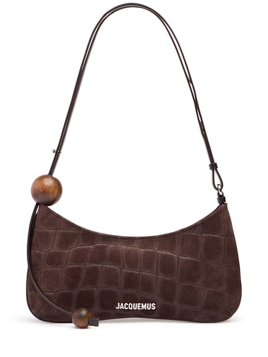Jacquemus: Le Bisou Perle croc embossed leather bag - women_0 | Luisa Via Roma