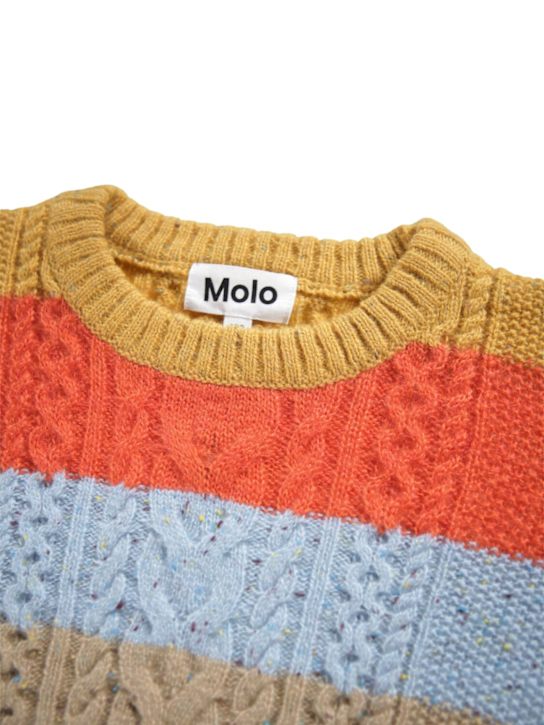Molo: Striped wool knit sweater - マルチカラー - kids-girls_1 | Luisa Via Roma
