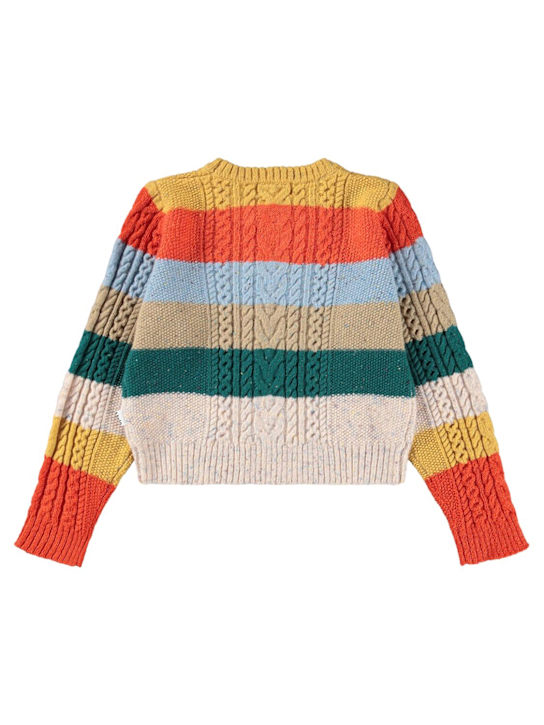 Molo: Striped wool knit sweater - マルチカラー - kids-girls_0 | Luisa Via Roma