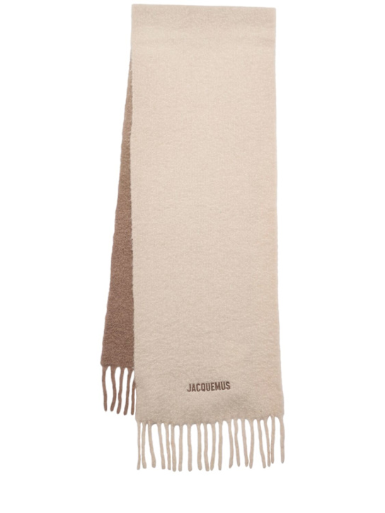 Jacquemus: L'Echarpe Moisson alpaca blend scarf - Multi/beige - men_0 | Luisa Via Roma