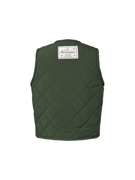 Molo: Reversible nylon & teddy vest - グリーン - kids-girls_1 | Luisa Via Roma