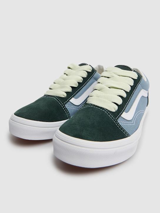 Vans: Sneakers Old Skool in pelle - Celeste - kids-girls_1 | Luisa Via Roma