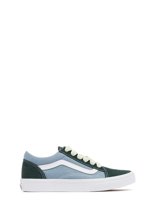 Vans: Sneakers Old Skool in pelle - Celeste - kids-girls_0 | Luisa Via Roma
