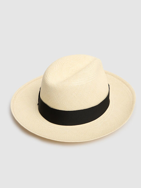 Borsalino: Amedeo宽檐巴拿马草帽 - 黑色 - men_3 | Luisa Via Roma