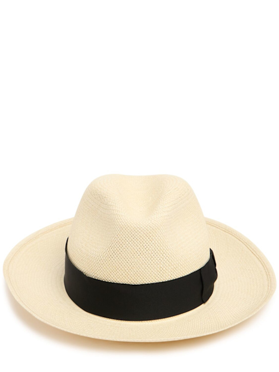 Borsalino: Amedeo宽檐巴拿马草帽 - 黑色 - men_0 | Luisa Via Roma