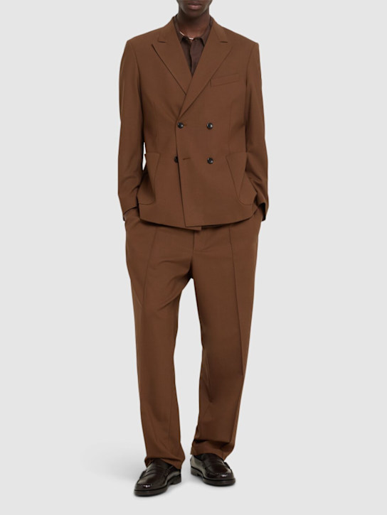 Seven Gauge: Double breast tropical wool blend blazer - men_1 | Luisa Via Roma