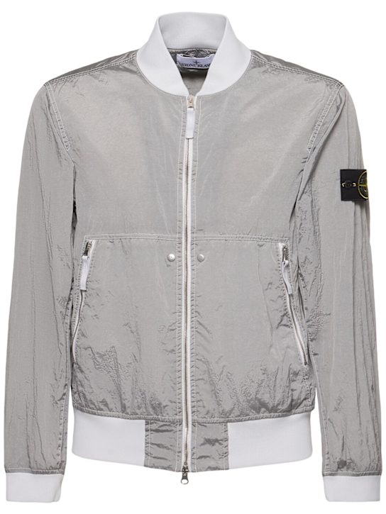 Stone Island: NYLON METAL WATRO bomber - Pearl Grey - men_0 | Luisa Via Roma