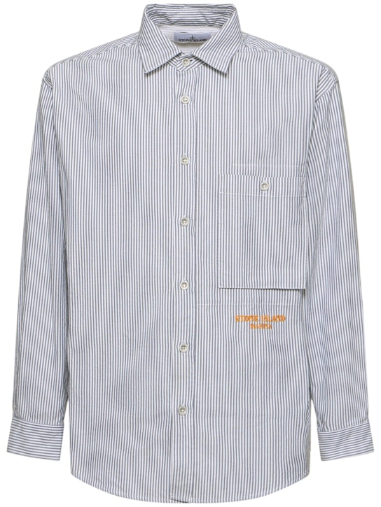 Stone Island: Marina striped shirt - men_0 | Luisa Via Roma