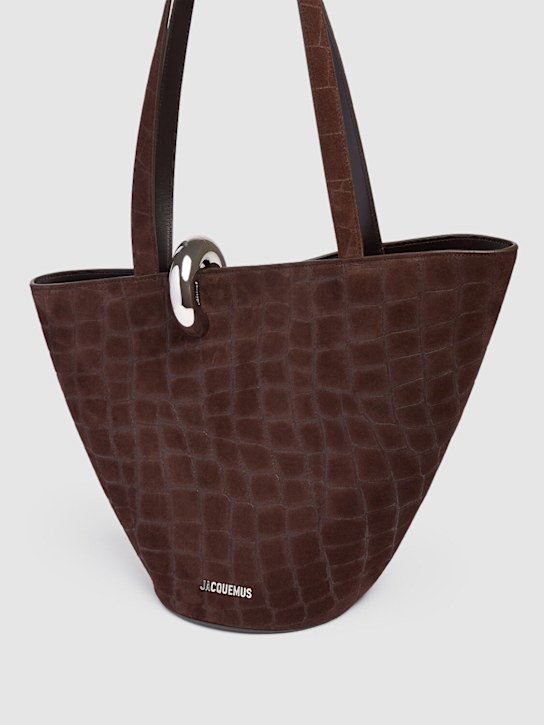 Jacquemus: Le Bambola Moyen embossed suede tote - women_1 | Luisa Via Roma