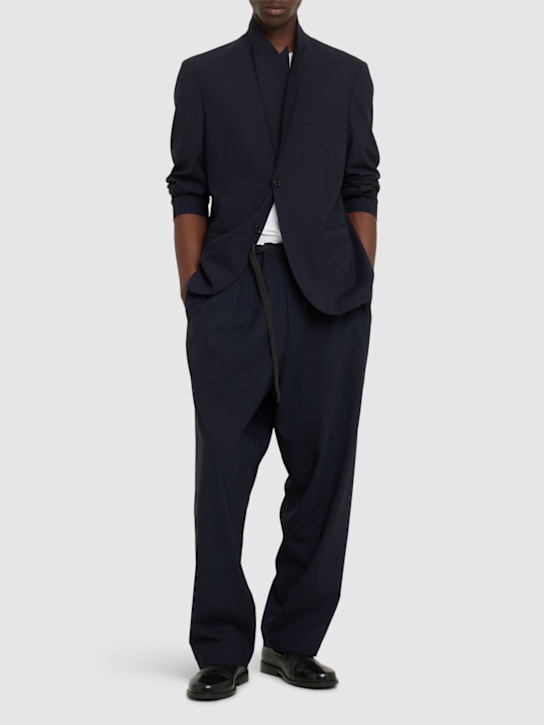 Seven Gauge: Tropical wool blend pants - Blue - men_1 | Luisa Via Roma