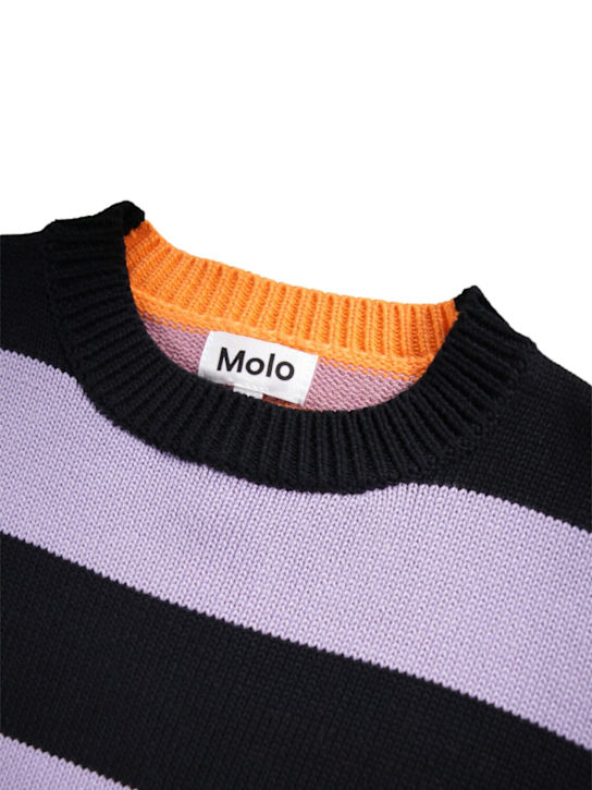Molo: Suéter de punto de algodón con rayas - Multicolor - kids-girls_1 | Luisa Via Roma