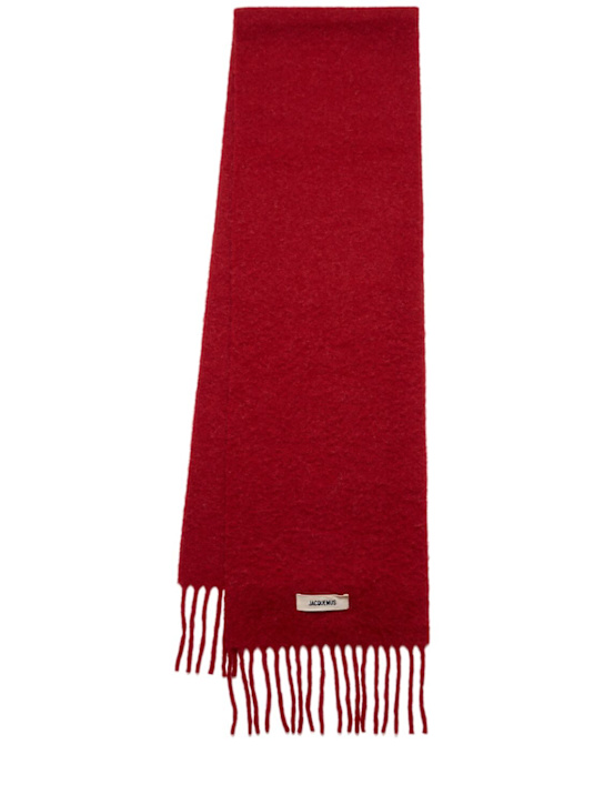 Jacquemus: Sciarpa Carro in misto mohair - Rosso Scuro - women_0 | Luisa Via Roma