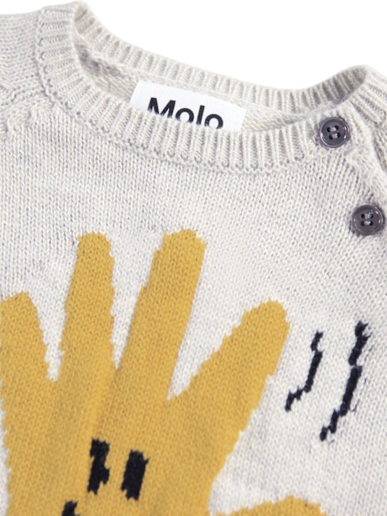 Molo: Cotton & wool knit sweater - ホワイト - kids-boys_1 | Luisa Via Roma