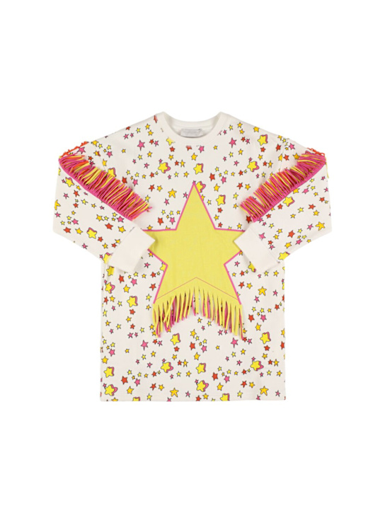 Stella McCartney Kids: Printed jersey dress w/fringe - kids-girls_0 | Luisa Via Roma