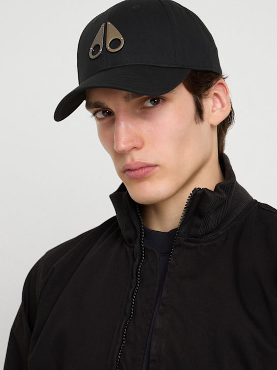 Moose Knuckles: Baseballkappe aus Baumwolle mit Logo - Schwarz - men_1 | Luisa Via Roma