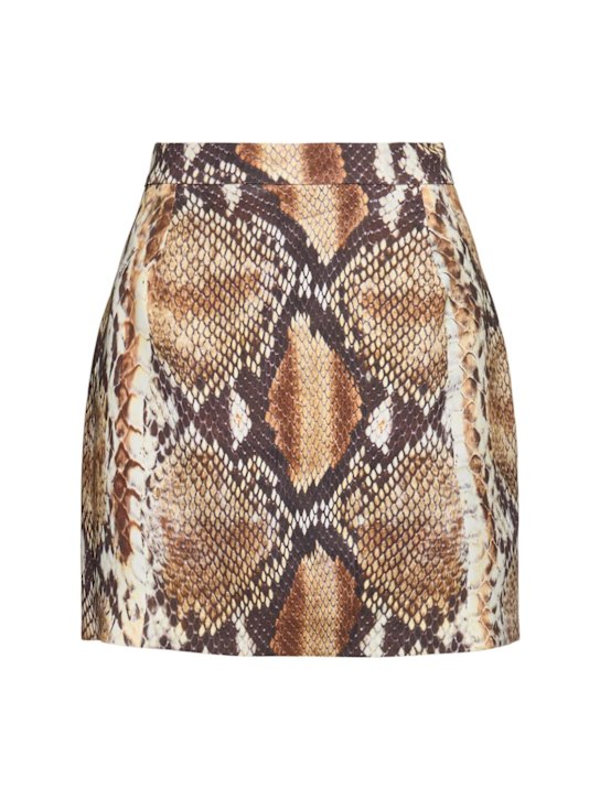 Printed stretch viscose mini skirt - Thumbnail 1