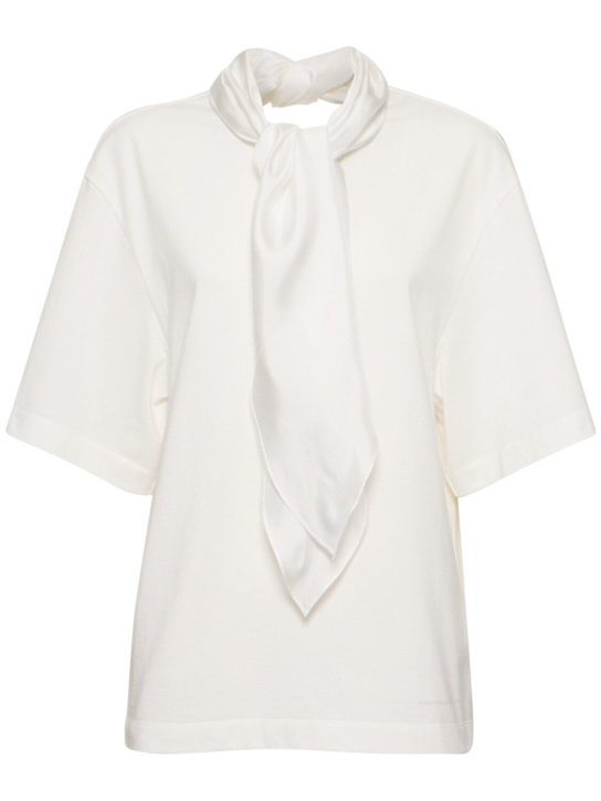 Carven: Jersey t-shirt w/ bow - women_0 | Luisa Via Roma