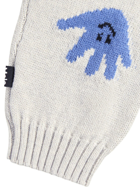 Molo: Cotton & wool knit pants - White - kids-boys_1 | Luisa Via Roma