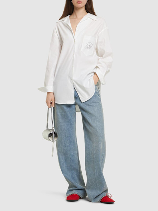 Blumarine: Cotton poplin shirt - White - women_1 | Luisa Via Roma