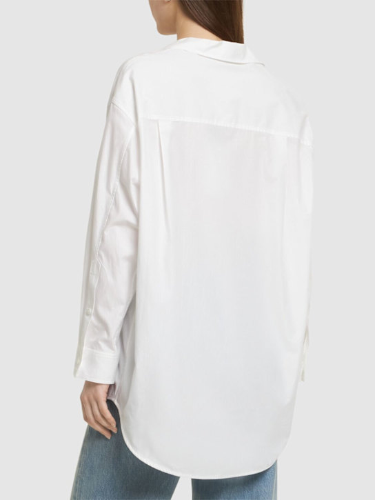 Blumarine: Cotton poplin shirt - White - women_2 | Luisa Via Roma