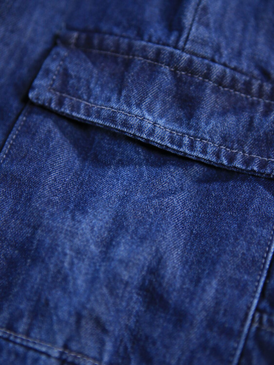 Molo: Cotton chambray cargo pants - Blue - kids-boys_1 | Luisa Via Roma