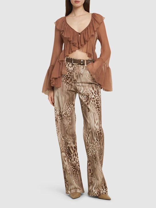 Leopard print mid rise boyfriend jeans - Blumarine - Women  | Luisaviaroma