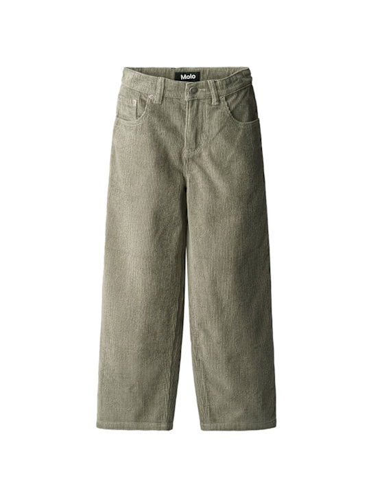 Molo: Cotton corduroy pants - Grey - kids-boys_0 | Luisa Via Roma