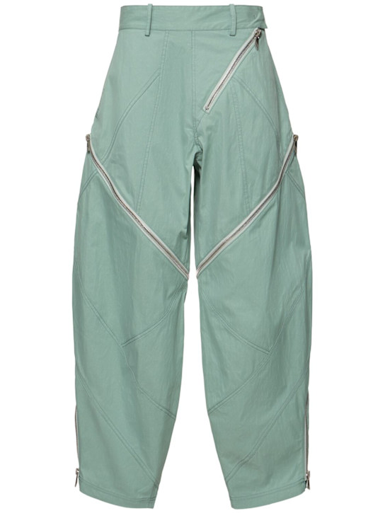 The Attico: Zipped gabardine baggy pants - women_0 | Luisa Via Roma