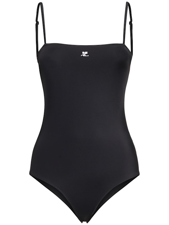 Courrèges: AC tech crepe swimsuit - Black - women_0 | Luisa Via Roma