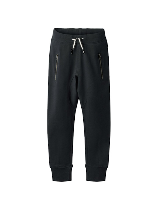 Molo: Cotton sweatpants - Black - kids-boys_0 | Luisa Via Roma