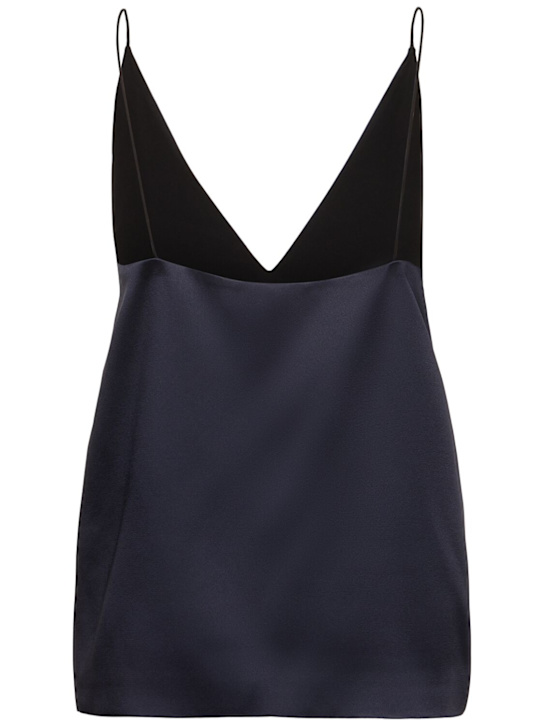 Carven: Satin camisole top - Navy - women_3 | Luisa Via Roma