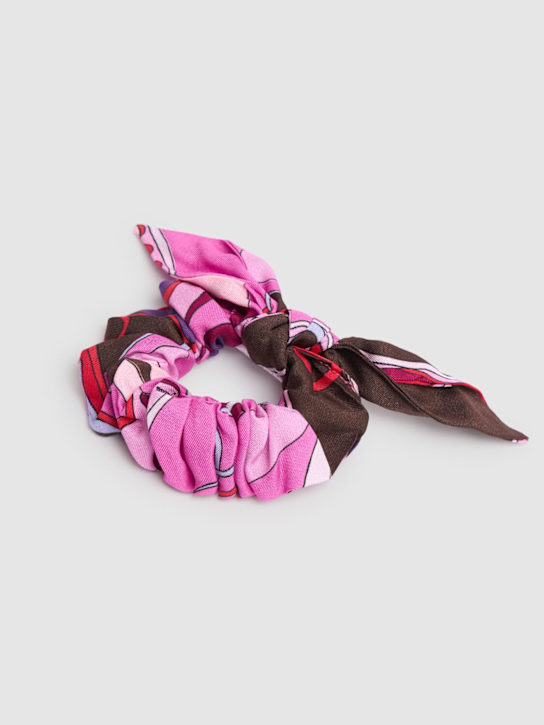 Pucci: Scrunchie in jersey di viscosa stampato - Fucsia/Multi - kids-girls_1 | Luisa Via Roma