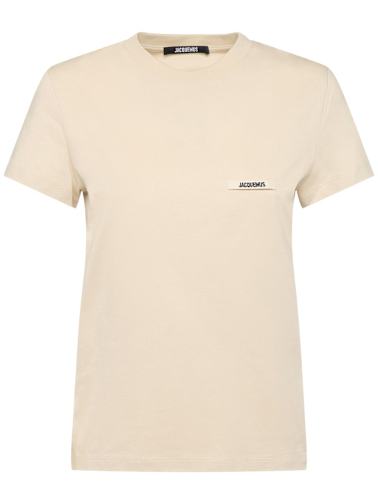 Jacquemus: Le tshirt gros grain cotton t-shirt - women_0 | Luisa Via Roma