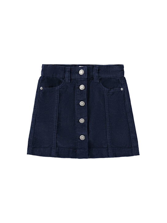 Molo: Cotton corduroy skirt - ダークブルー - kids-girls_0 | Luisa Via Roma