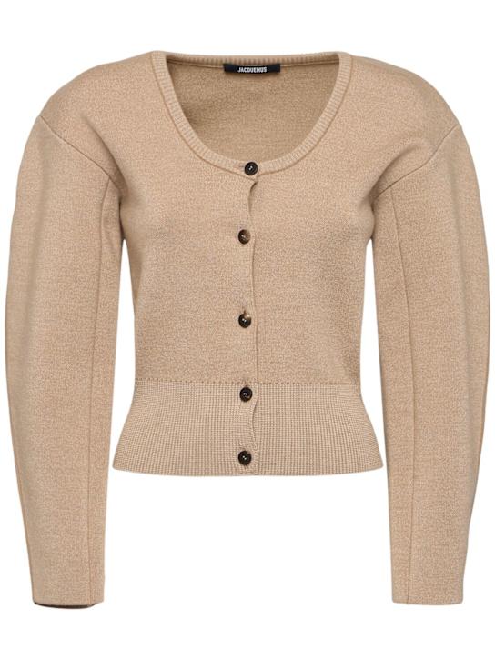 Jacquemus: Le gilet doppio羊毛混纺开衫 - 米黄色 - women_0 | Luisa Via Roma