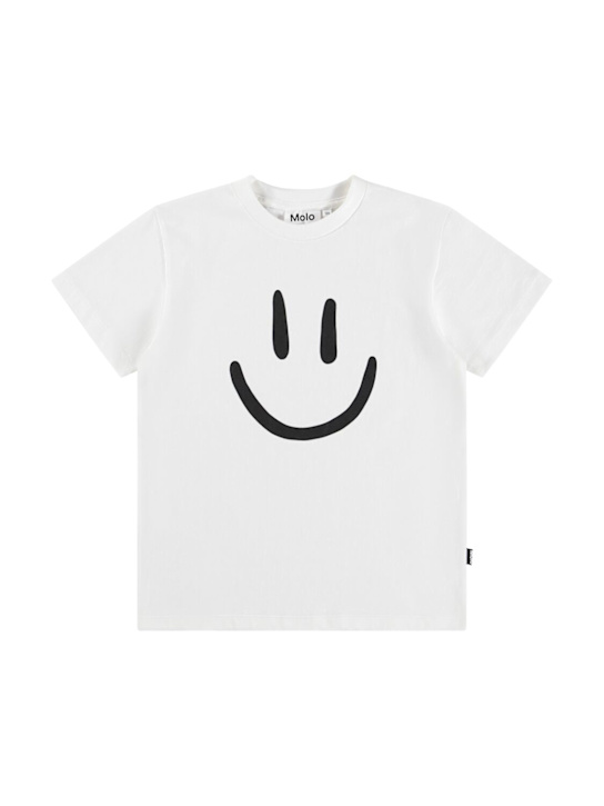 Molo: Camiseta de jersey de algodón orgánico estampada - Blanco - kids-boys_0 | Luisa Via Roma