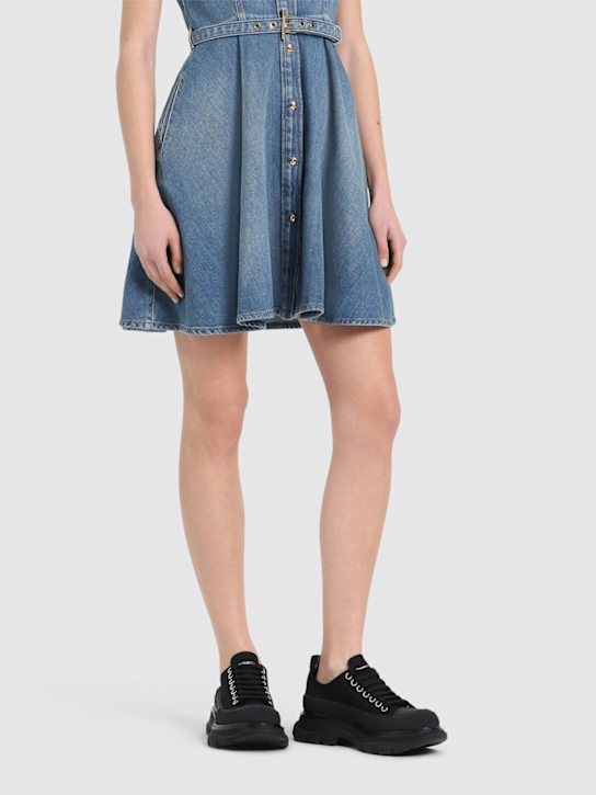 McQueen: 45mm Tread slick lace-up sneakers - Black - women_1 | Luisa Via Roma