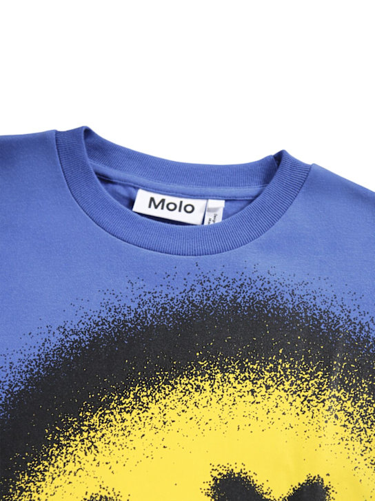 Molo: Printed cotton jersey t-shirt - ブルー - kids-boys_1 | Luisa Via Roma