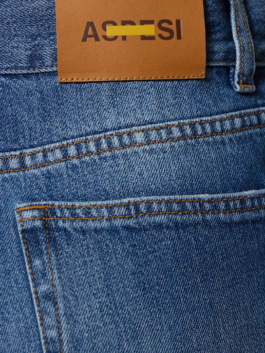 ASPESI: Denim wide leg jeans - Blue - women_4 | Luisa Via Roma