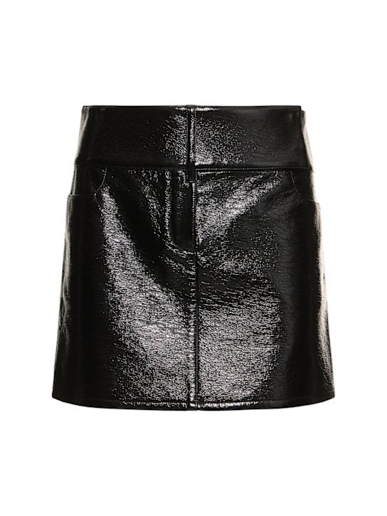 Courrèges: Belted vinyl mini skirt - Black - women_0 | Luisa Via Roma