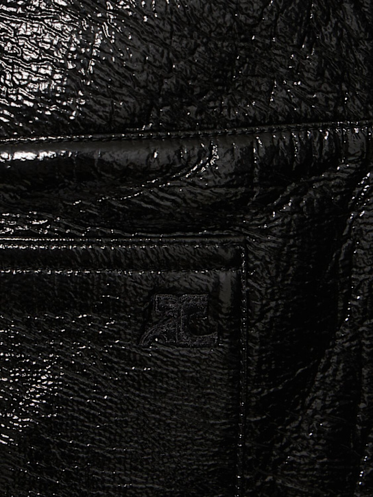 Courrèges: Belted vinyl mini skirt - Black - women_4 | Luisa Via Roma