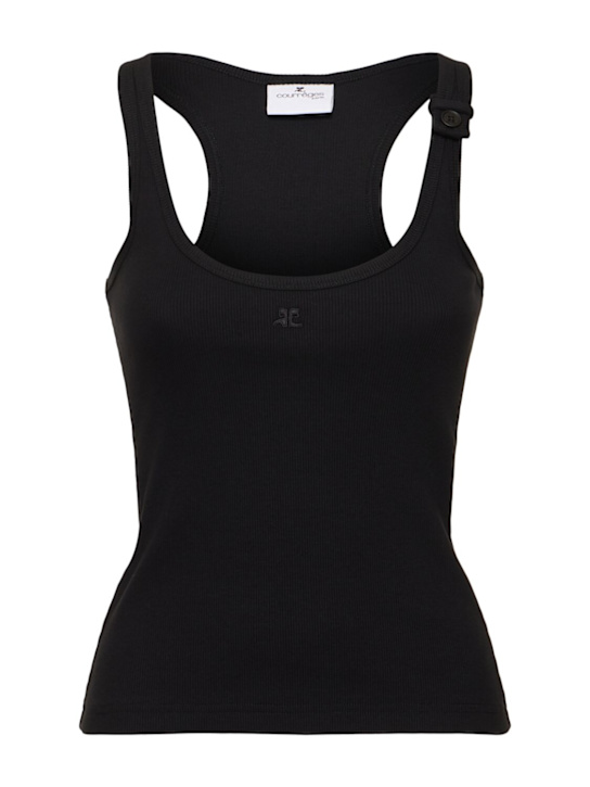 Courrèges: Buckle 90's rib tank top - women_0 | Luisa Via Roma