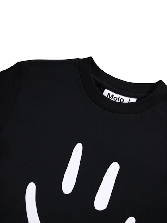Molo: Printed organic cotton jersey t-shirt - Black - kids-boys_1 | Luisa Via Roma