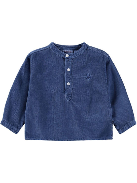 Molo: Organic cotton corduroy shirt - Blue - kids-boys_0 | Luisa Via Roma