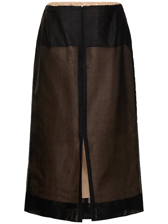 Carven: Cotton midi skirt - Black - women_3 | Luisa Via Roma