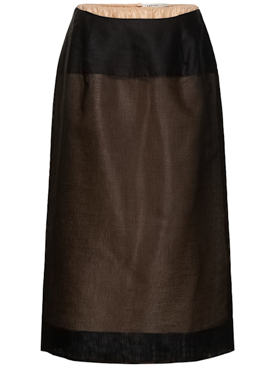 Carven: Cotton midi skirt - Black - women_0 | Luisa Via Roma